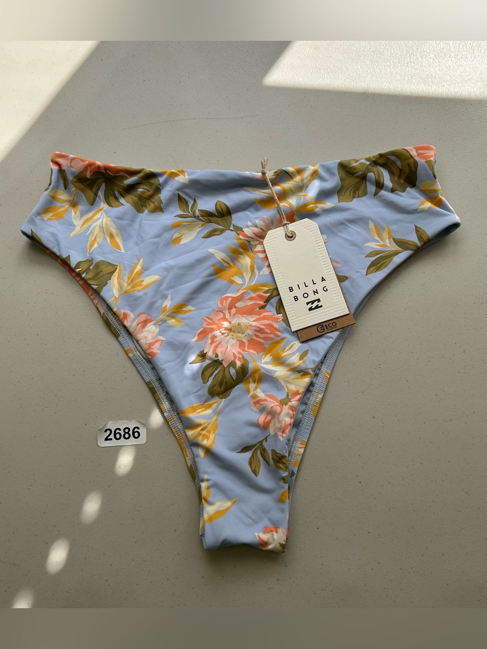 Billabong Skies For Days Rise Maya Bikini Bottom Super Skimpy Coverage Large New